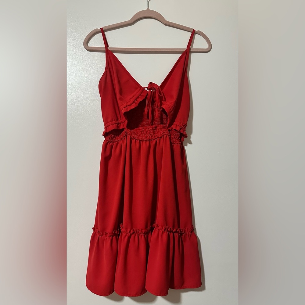 Elegant Red Sleeveless Dress